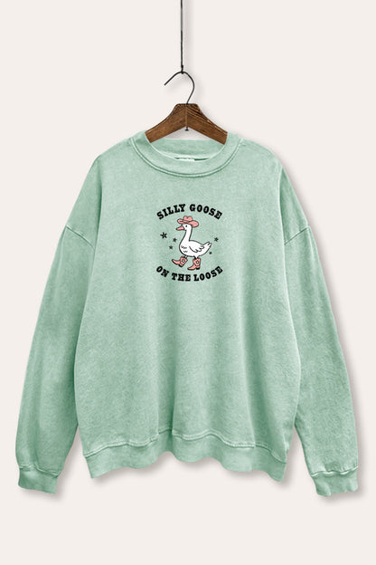 Silly Goose Western Graphic Mineral Wash Sweatshirt