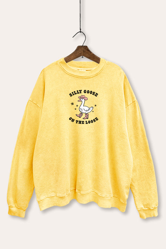 Silly Goose Western Graphic Mineral Wash Sweatshirt