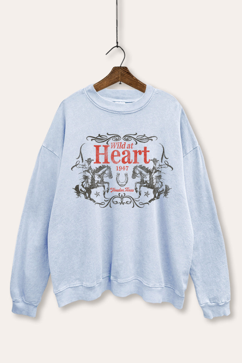 Wild At Heart Rodeo Graphic Mineral Wash Sweatshirt