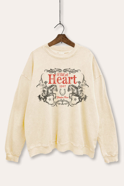 Wild At Heart Rodeo Graphic Mineral Wash Sweatshirt