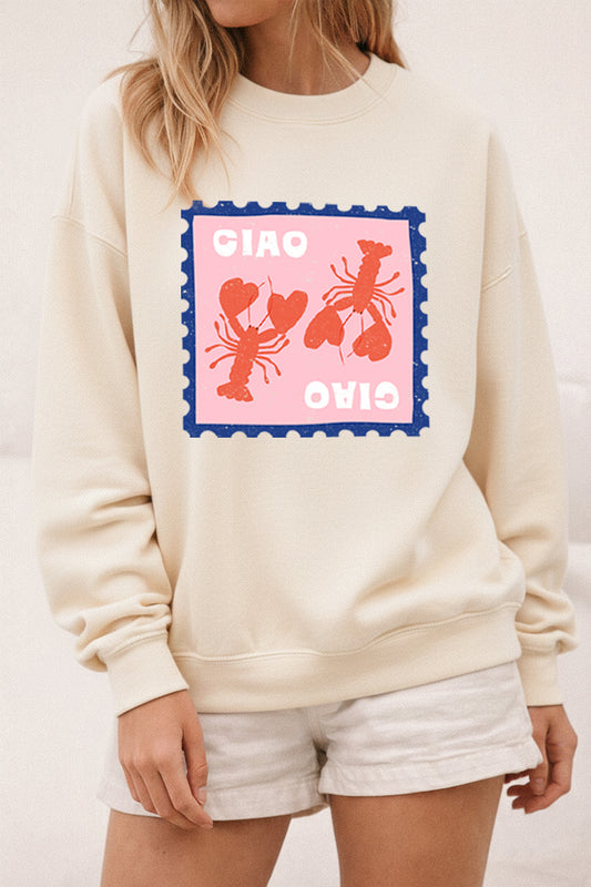 Ciao Lobster Graphic Mineral Wash Sweatshirt