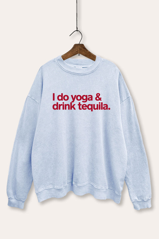 Yoga & Tequila Graphic Mineral Wash Sweatshirt