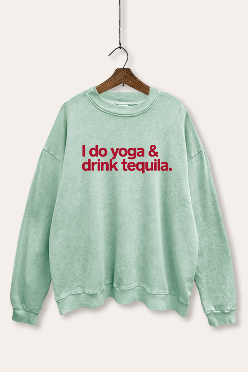 Yoga & Tequila Graphic Mineral Wash Sweatshirt