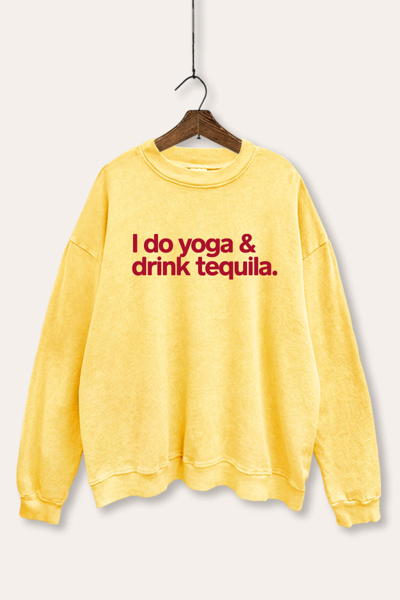 Yoga & Tequila Graphic Mineral Wash Sweatshirt