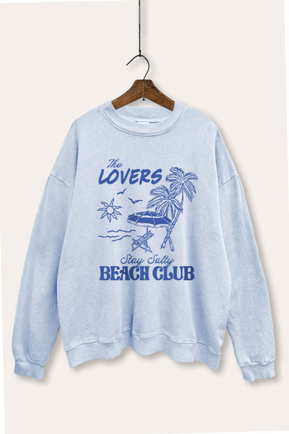 The Lovers Beach Club Graphic Mineral Wash Sweatshirt