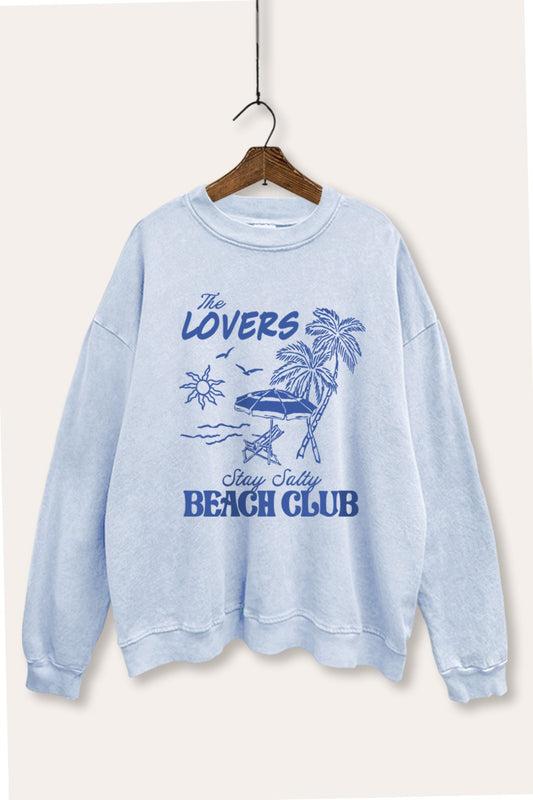 The Lovers Beach Club Graphic Mineral Wash Sweatshirt
