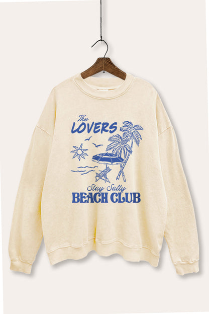 The Lovers Beach Club Graphic Mineral Wash Sweatshirt