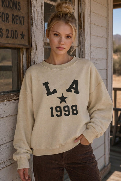 LA 1998 Graphic Mineral Wash Sweatshirt