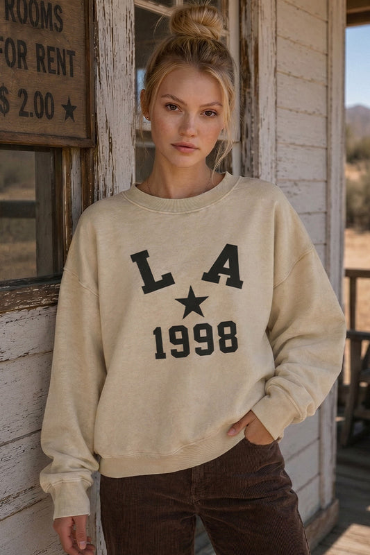 LA 1998 Graphic Mineral Wash Sweatshirt