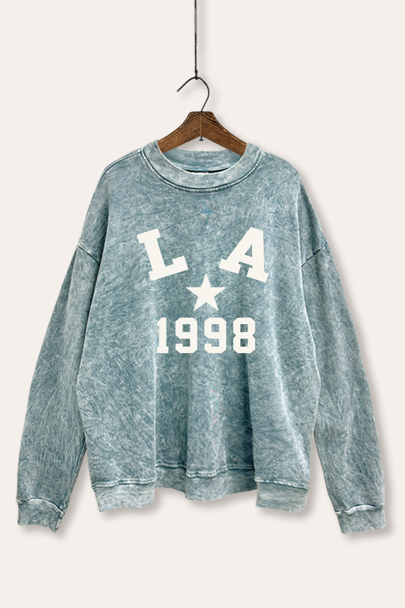 LA 1998 Graphic Mineral Wash Sweatshirt
