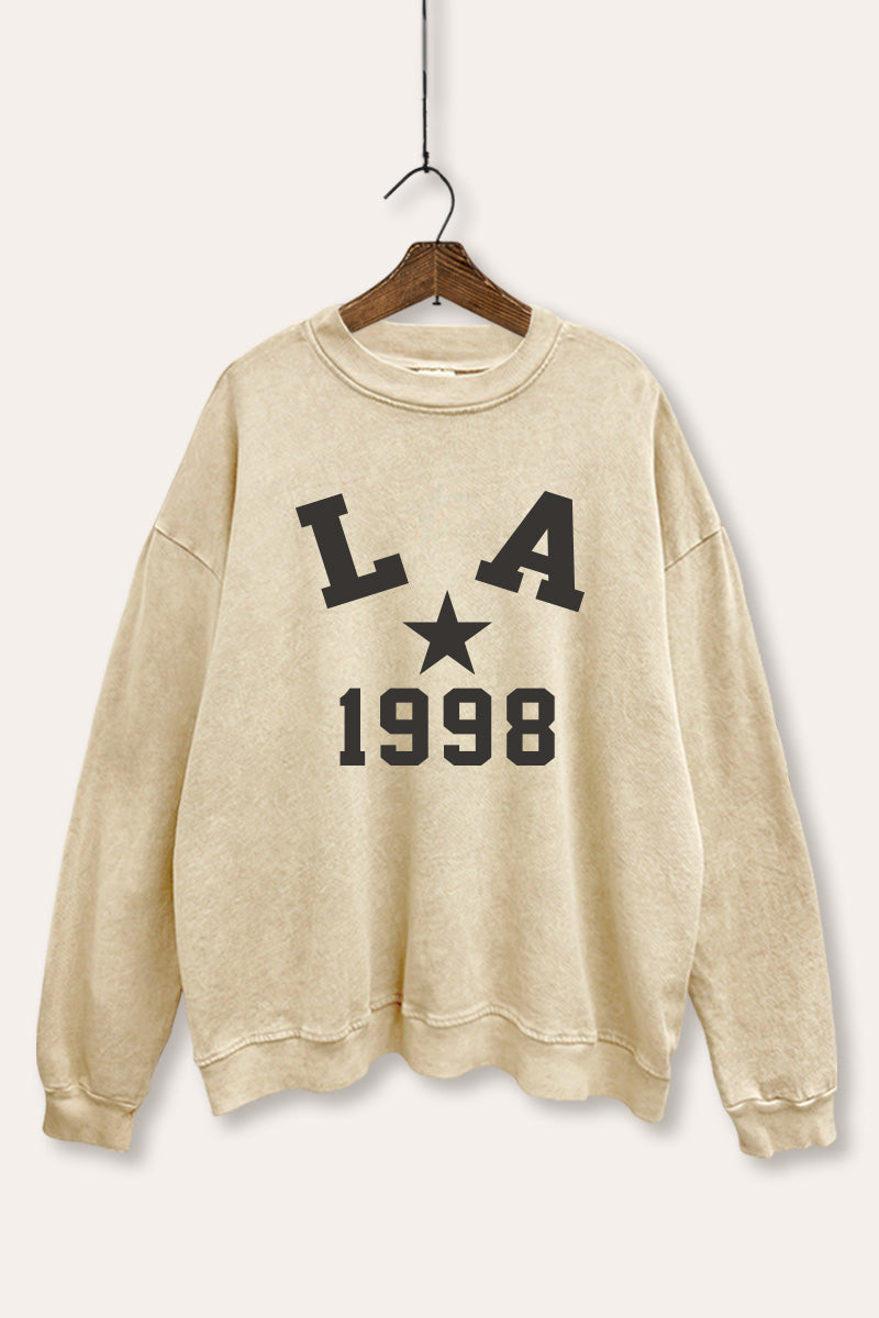 LA 1998 Graphic Mineral Wash Sweatshirt
