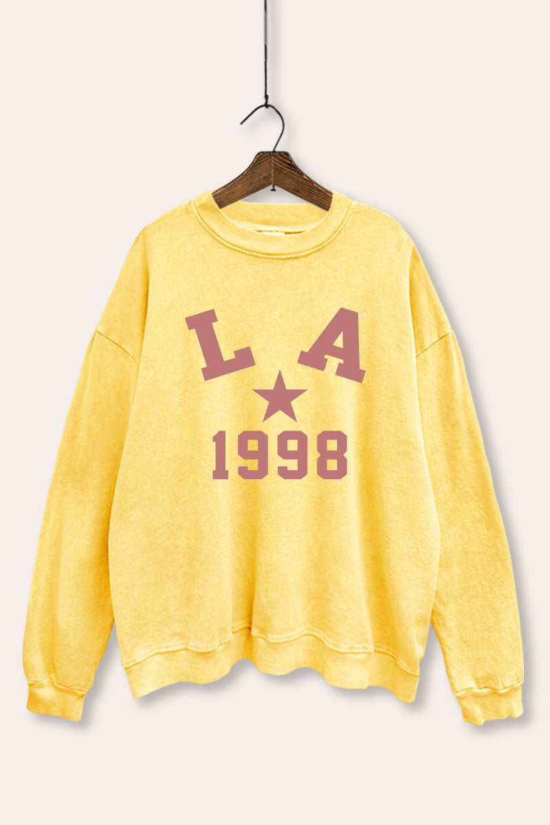 LA 1998 Graphic Mineral Wash Sweatshirt