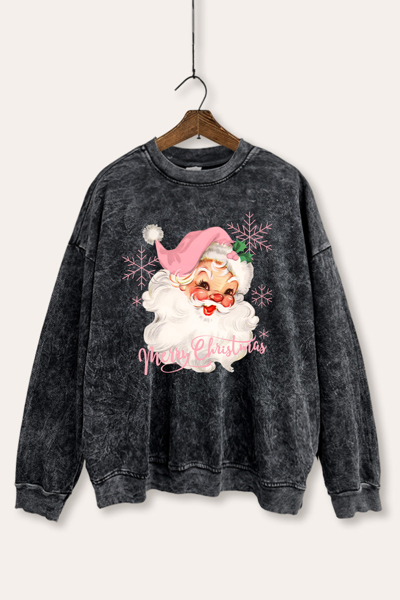 vintage santa claus mineral wash graphic sweatshirt