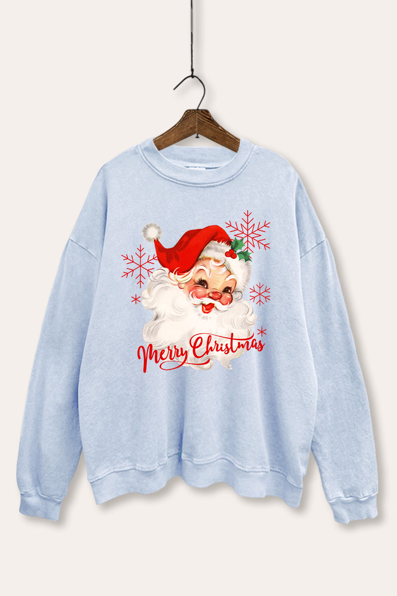 vintage santa claus mineral wash graphic sweatshirt