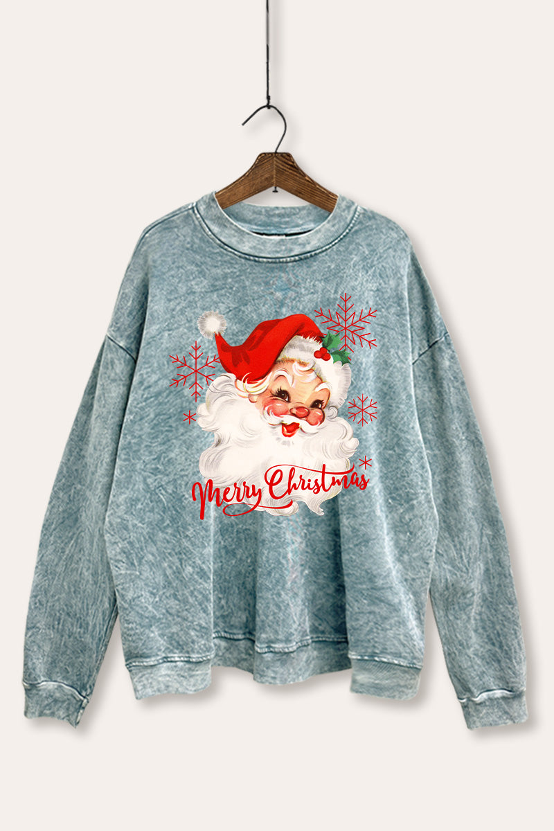 vintage santa claus mineral wash graphic sweatshirt