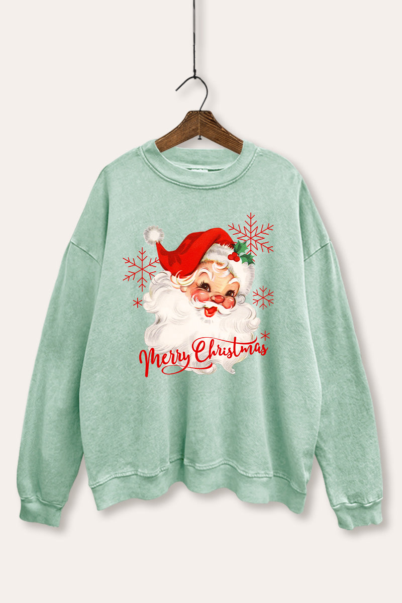 vintage santa claus mineral wash graphic sweatshirt