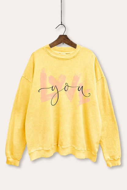 Love You Graphic Mineral Wash Sweatshirt