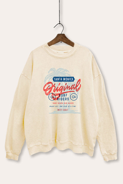 Santa Monica Surf Riders Graphic Mineral Wash Sweatshirt