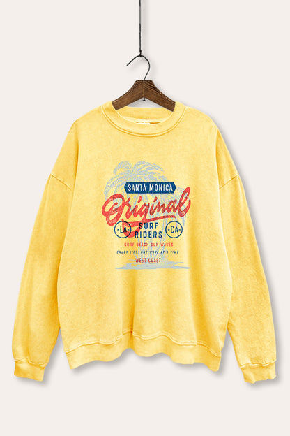 Santa Monica Surf Riders Graphic Mineral Wash Sweatshirt