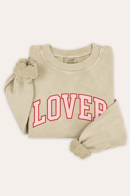 Lover Collegiate Graphic Mineral Wash Sweatshirt