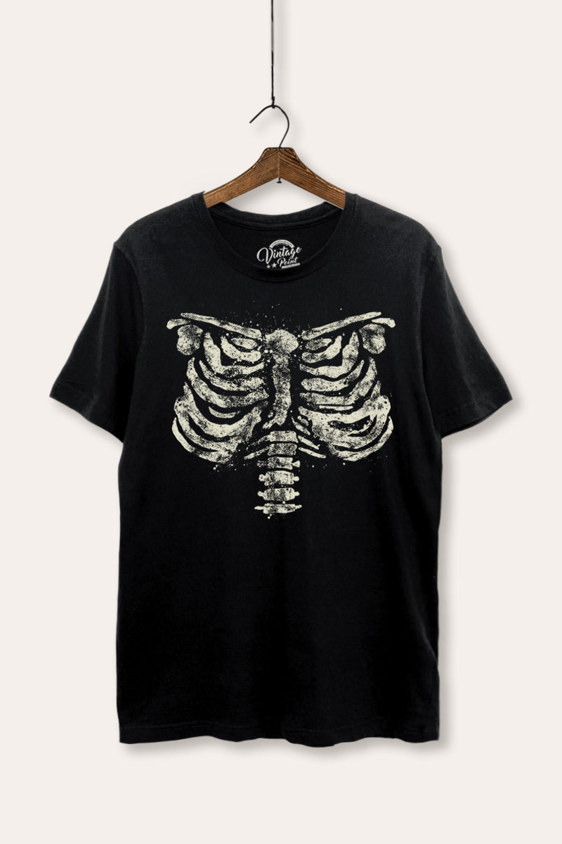 x-ray rib cage halloween graphic women's basic t-shirt