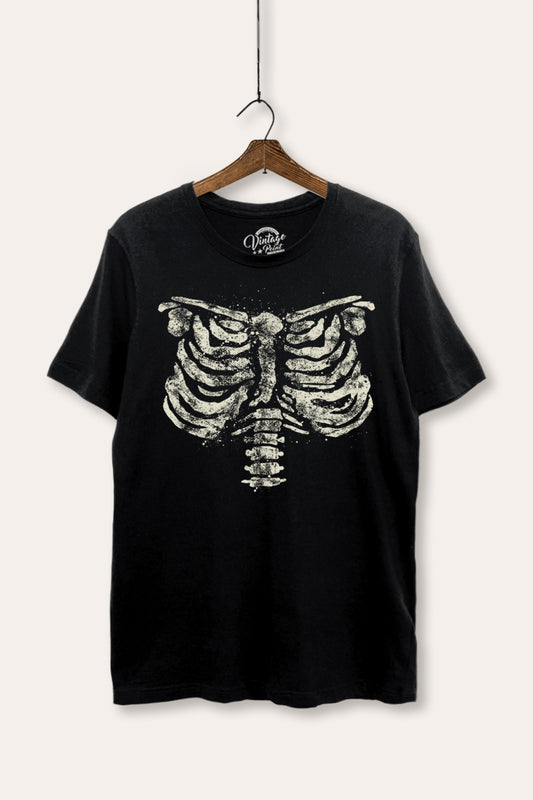 x-ray rib cage halloween graphic women's basic t-shirt