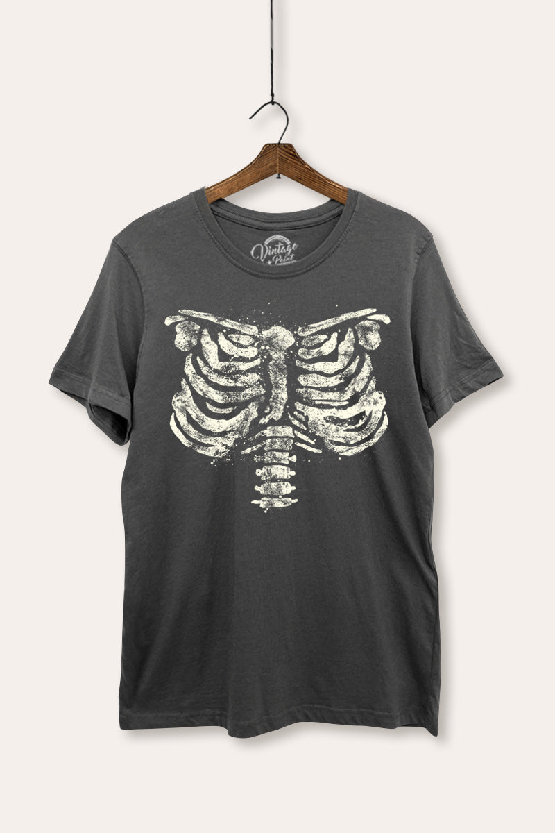 x-ray rib cage halloween graphic women's basic t-shirt