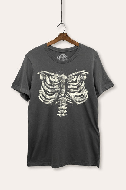 Halloween X-Ray Ribs Graphic Women's Basic Casual Tee