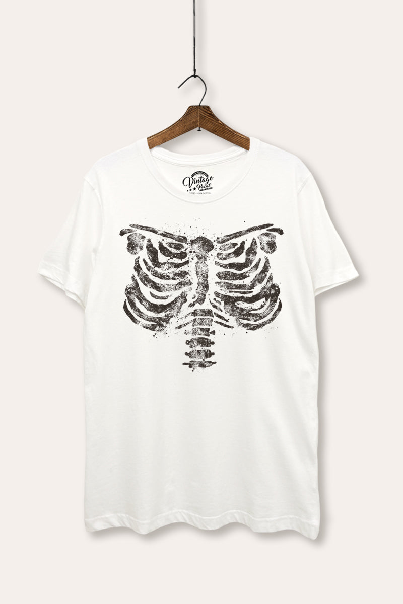 x-ray rib cage halloween graphic women's basic t-shirt