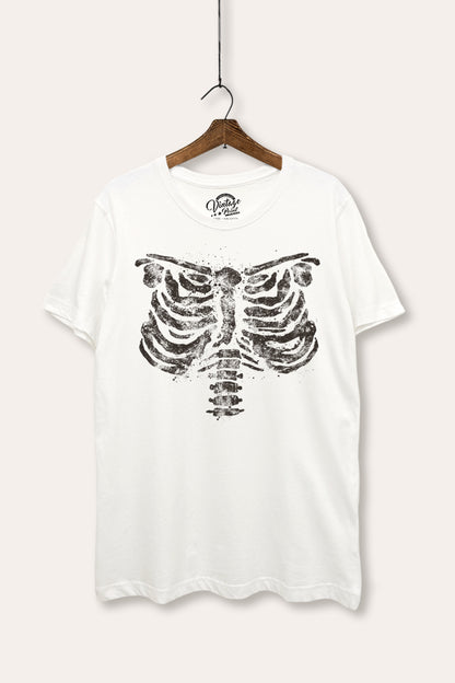 Halloween X-Ray Ribs Graphic Women's Basic Casual Tee