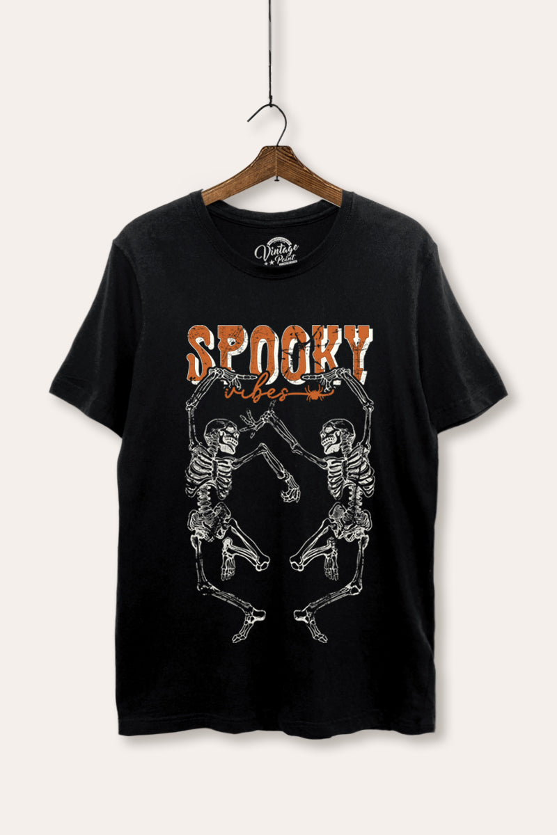 dancing skeletons halloween graphic women's basic t-shirt