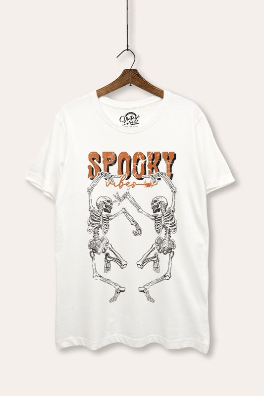 dancing skeletons halloween graphic women's basic t-shirt