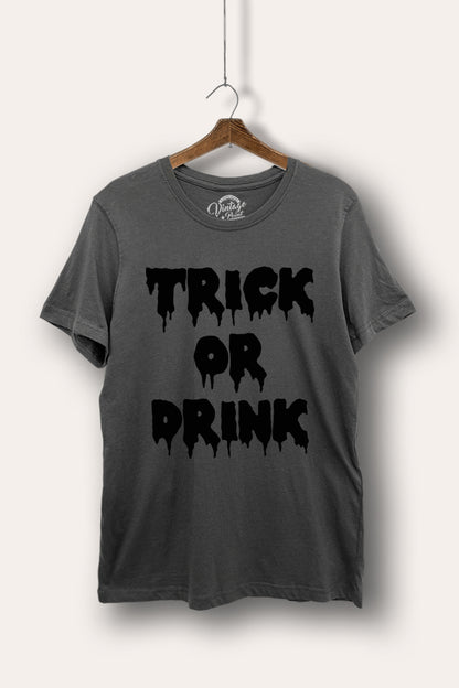 Trick Or Drink Spooky Typography Women's Basic Casual Tee