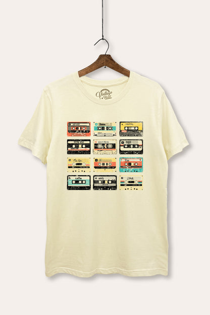 Vintage Cassette Tapes Graphic Women's Basic Casual Tee