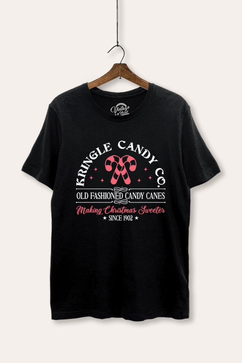 christmas candy cane women's basic graphic t-shirt