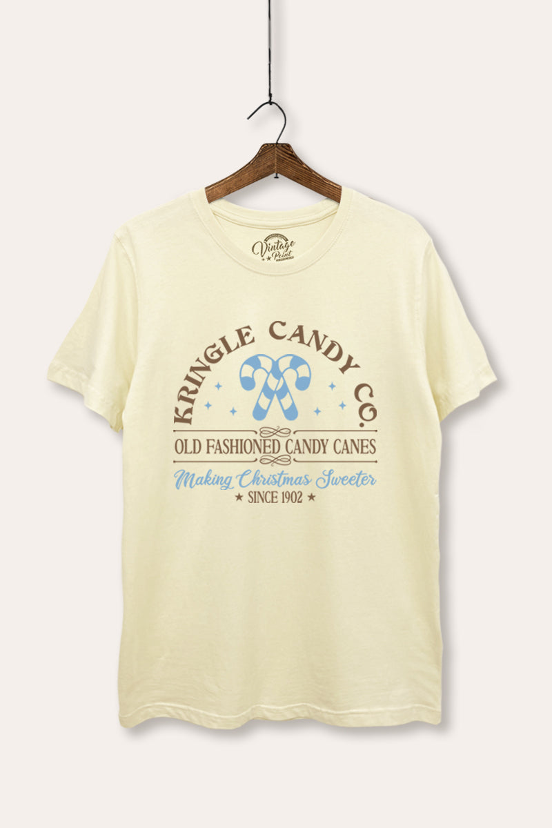 christmas candy cane women's basic graphic t-shirt