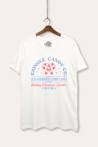 christmas candy cane women's basic graphic t-shirt