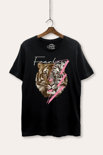 Fearless Tiger Lightning Graphic Women's Basic Casual Tee