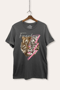fearless lightning tiger women's basic graphic t-shirt