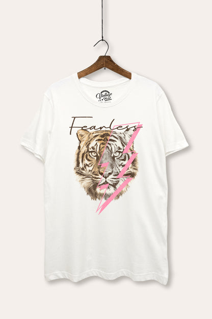 Fearless Tiger Lightning Graphic Women's Basic Casual Tee