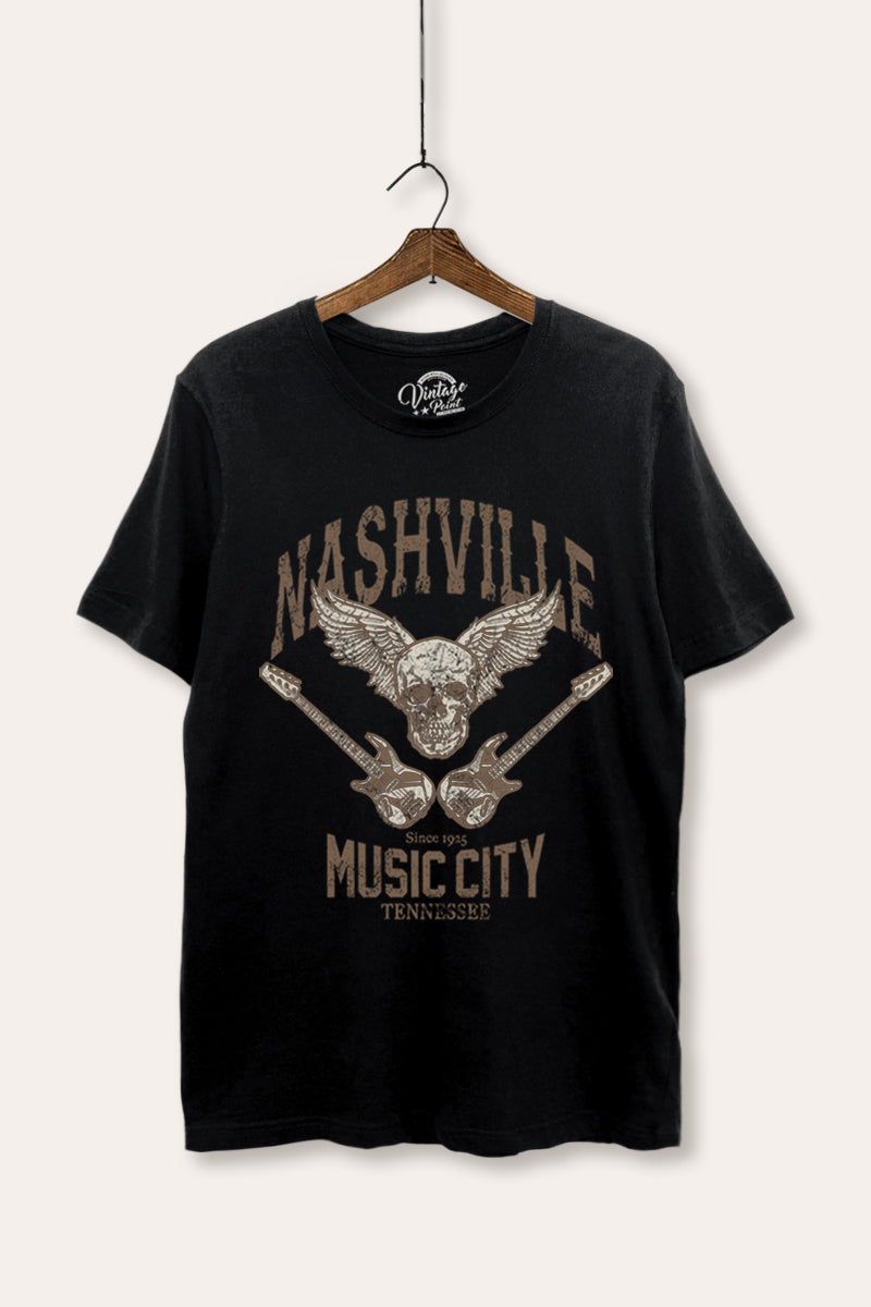 nashville music city women's basic graphic tee