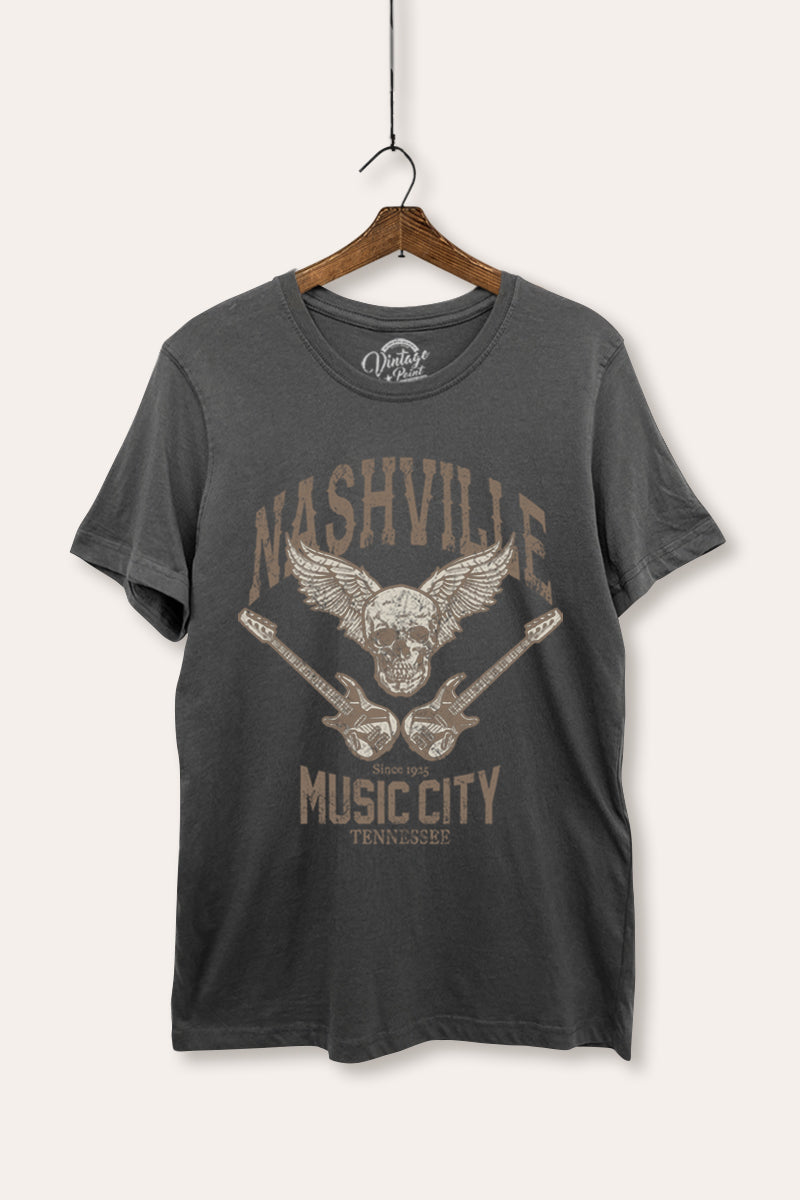 nashville music city women's basic graphic tee