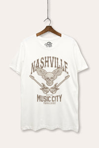 nashville music city women's basic graphic tee