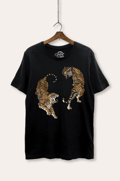 Fighting Tigers Graphic Women's Basic Casual Tee
