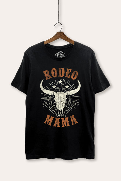 Rodeo Mama Skull Western Graphic Women's Basic Casual Tee
