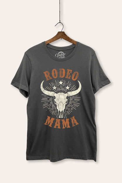 Rodeo Mama Skull Western Graphic Women's Basic Casual Tee