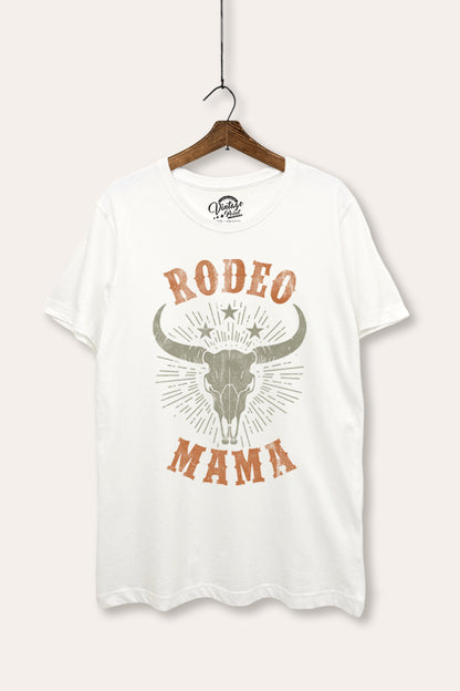 Rodeo Mama Skull Western Graphic Women's Basic Casual Tee