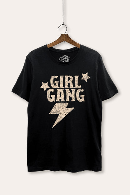 Girl Gang Lightning & Stars Graphic Women's Basic Casual Tee