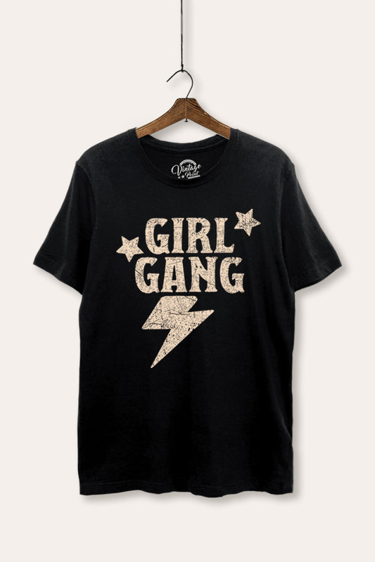 Girl Gang Lightning & Stars Graphic Women's Basic Casual Tee