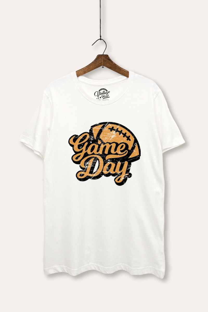 "game day" football graphic women's basic t-shirt